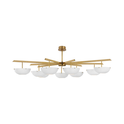 Valencia LED Chandelier in Hand-Rubbed Antique Brass/Matte White (9-Light).