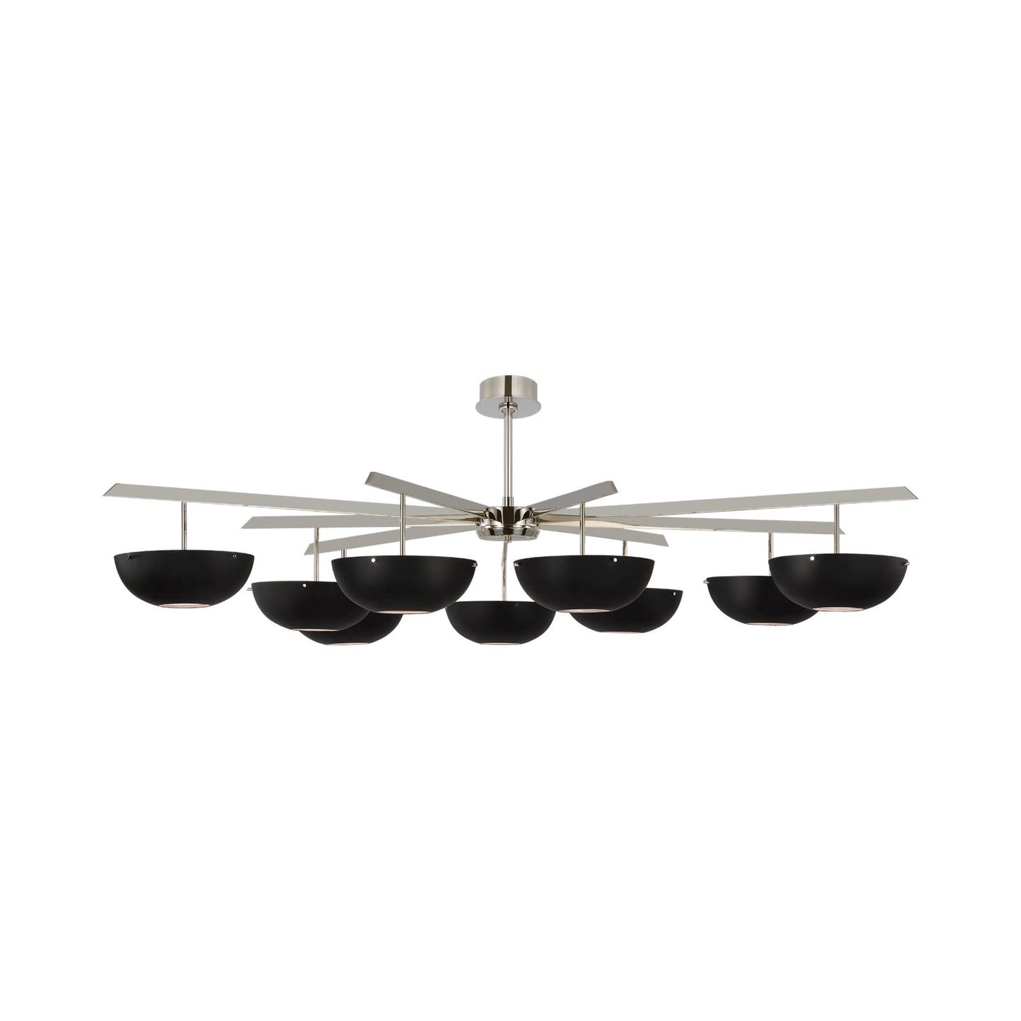 Valencia LED Chandelier in Polished Nickel/Matte Black (9-Light).