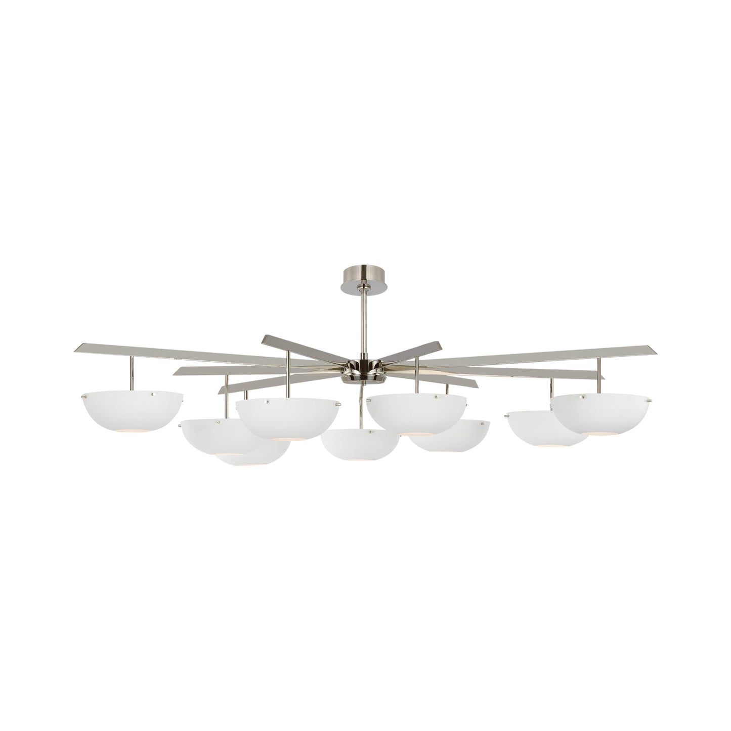 Valencia LED Chandelier in Polished Nickel/Matte White (9-Light).