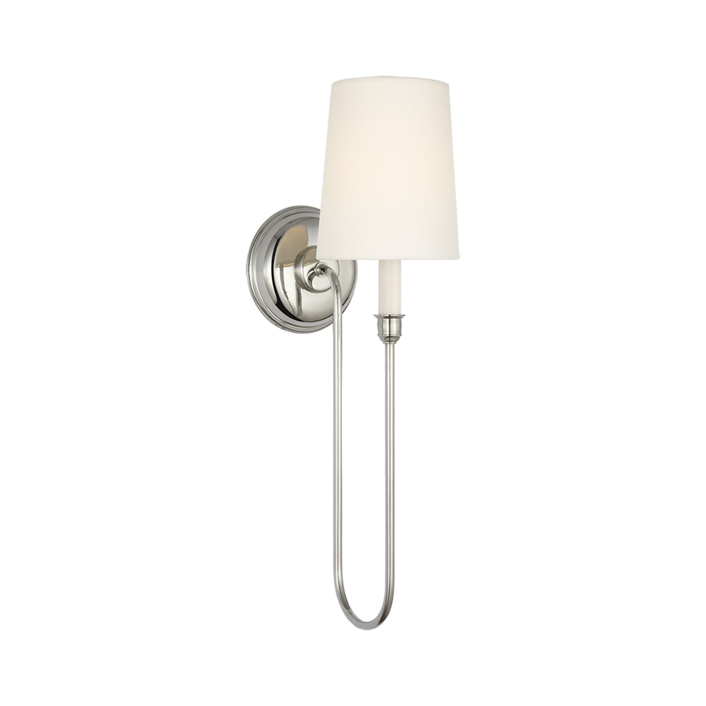 Vendome Deep Arm LED Rechargeable Wall Light in Polished Nickel.