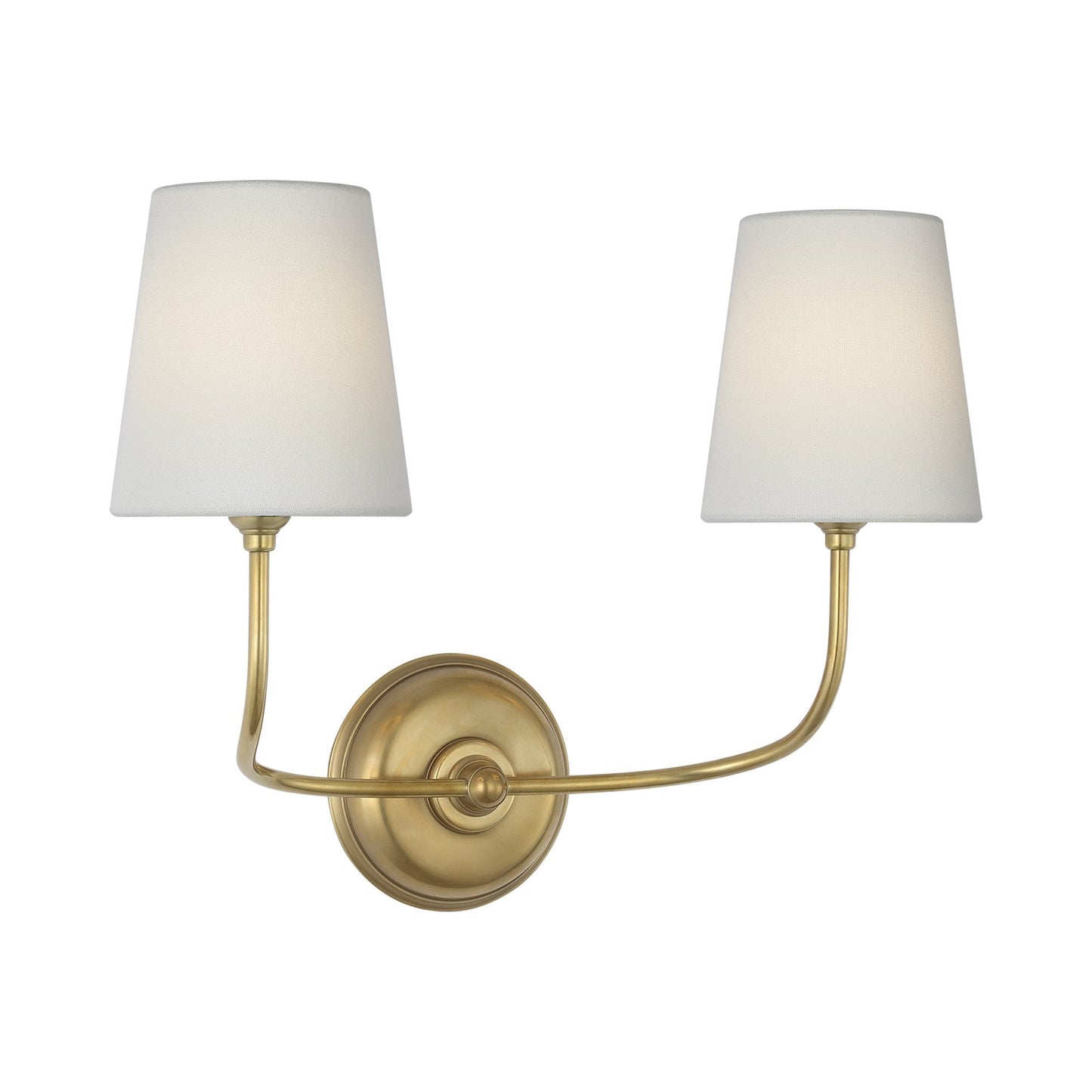 Vendome LED Rechargeable Wall Light in Hand-Rubbed Antique Brass (2-Light).