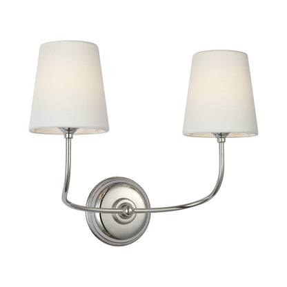 Vendome LED Rechargeable Wall Light in Polished Nickel (2-Light).