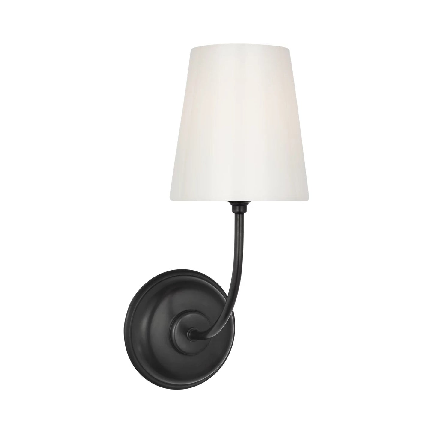 Vendome Wall Light in Bronze/White Glass (14.5-Inch).