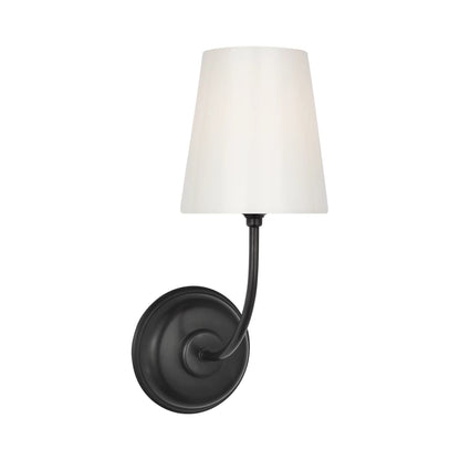 Vendome Wall Light in Bronze/White Glass (14.5-Inch).