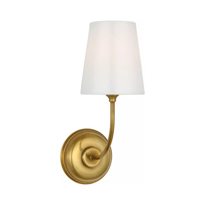 Vendome Wall Light in Hand-Rubbed Antique Brass/White Glass (14.5-Inch).