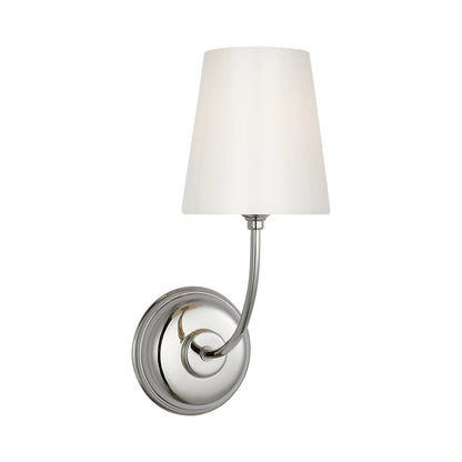 Vendome Wall Light in Polished Nickel/White Glass (14.5-Inch).