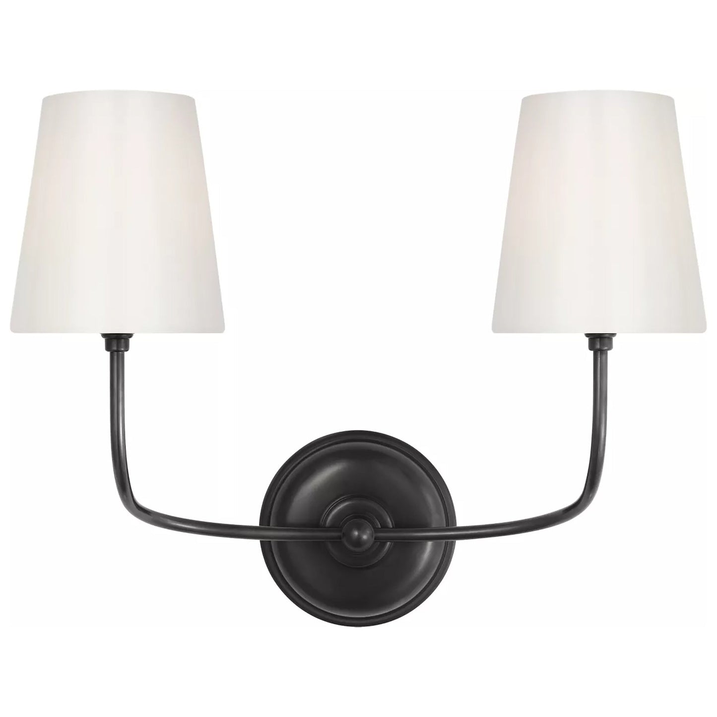 Vendome Wall Light in Bronze/White Glass (14.75-Inch).