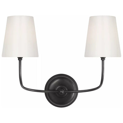 Vendome Wall Light in Bronze/White Glass (14.75-Inch).