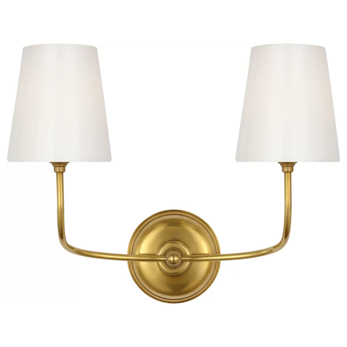 Vendome Wall Light in Hand-Rubbed Antique Brass/White Glass (14.75-Inch).