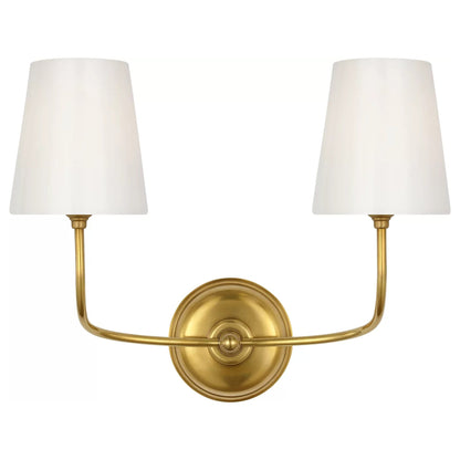 Vendome Wall Light in Hand-Rubbed Antique Brass/White Glass (14.75-Inch).