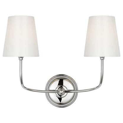 Vendome Wall Light in Polished Nickel/White Glass (14.75-Inch).