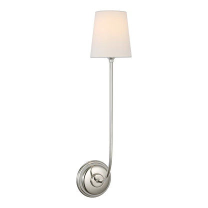 Vendome Wall Light in Polished Nickel/Linen (25.75-Inch).
