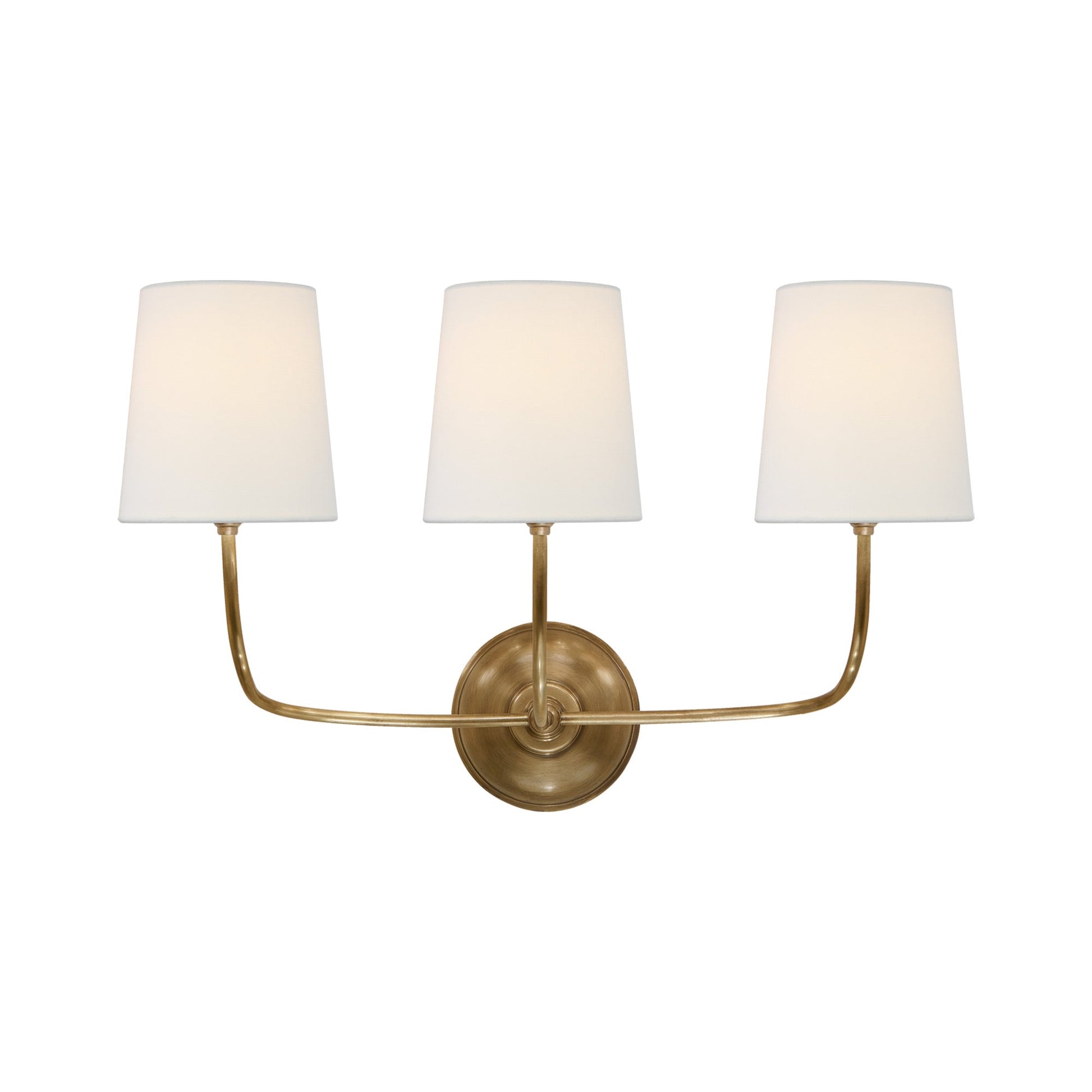 Vendome Wall Light in Hand-Rubbed Antique Brass (3-Light).