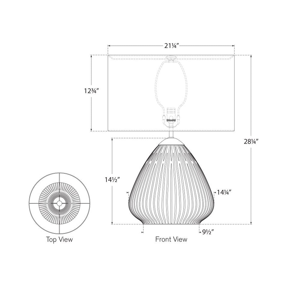 Vesse Table Lamp - line drawing.
