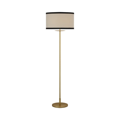 Walker LED Rechargeable Floor Lamp in Gild (Linen with Black Linen Trim).
