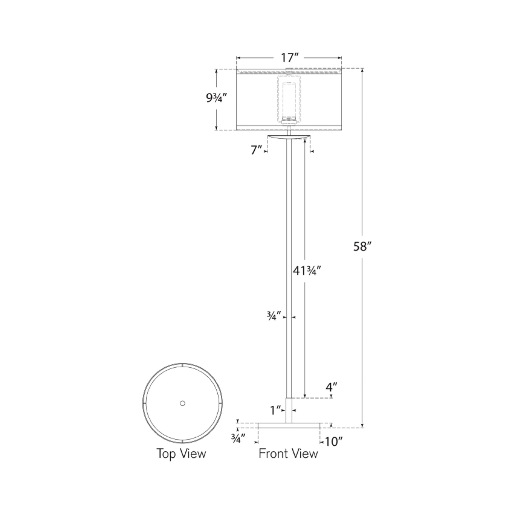 Walker LED Rechargeable Floor Lamp - line drawing.