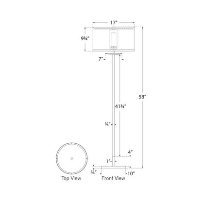 Walker LED Rechargeable Floor Lamp - line drawing.