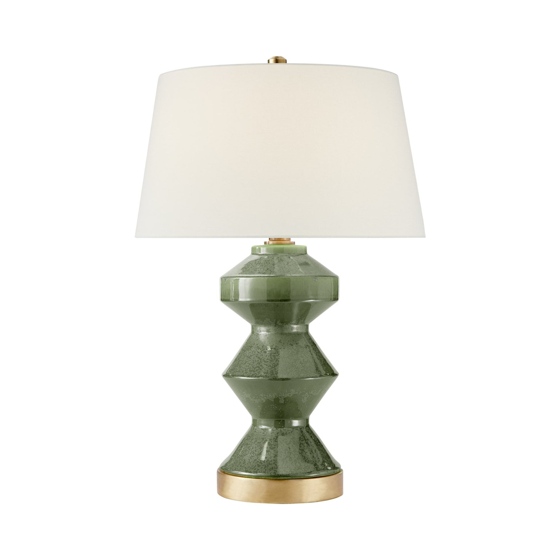 Weller Zig-Zag Table Lamp in Shellish Kiwi/Linen.