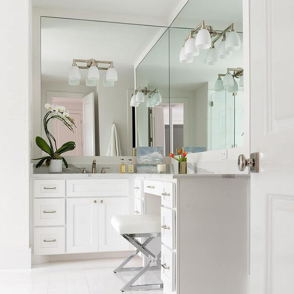 Wilton Vanity Wall Light in bathroom.