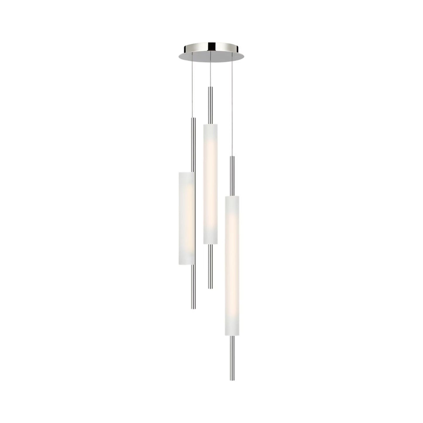 Windchime LED Chandelier in Polished Nickel (3-Light).