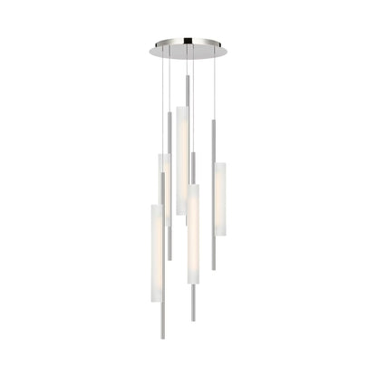 Windchime LED Chandelier in Polished Nickel (5-Light).