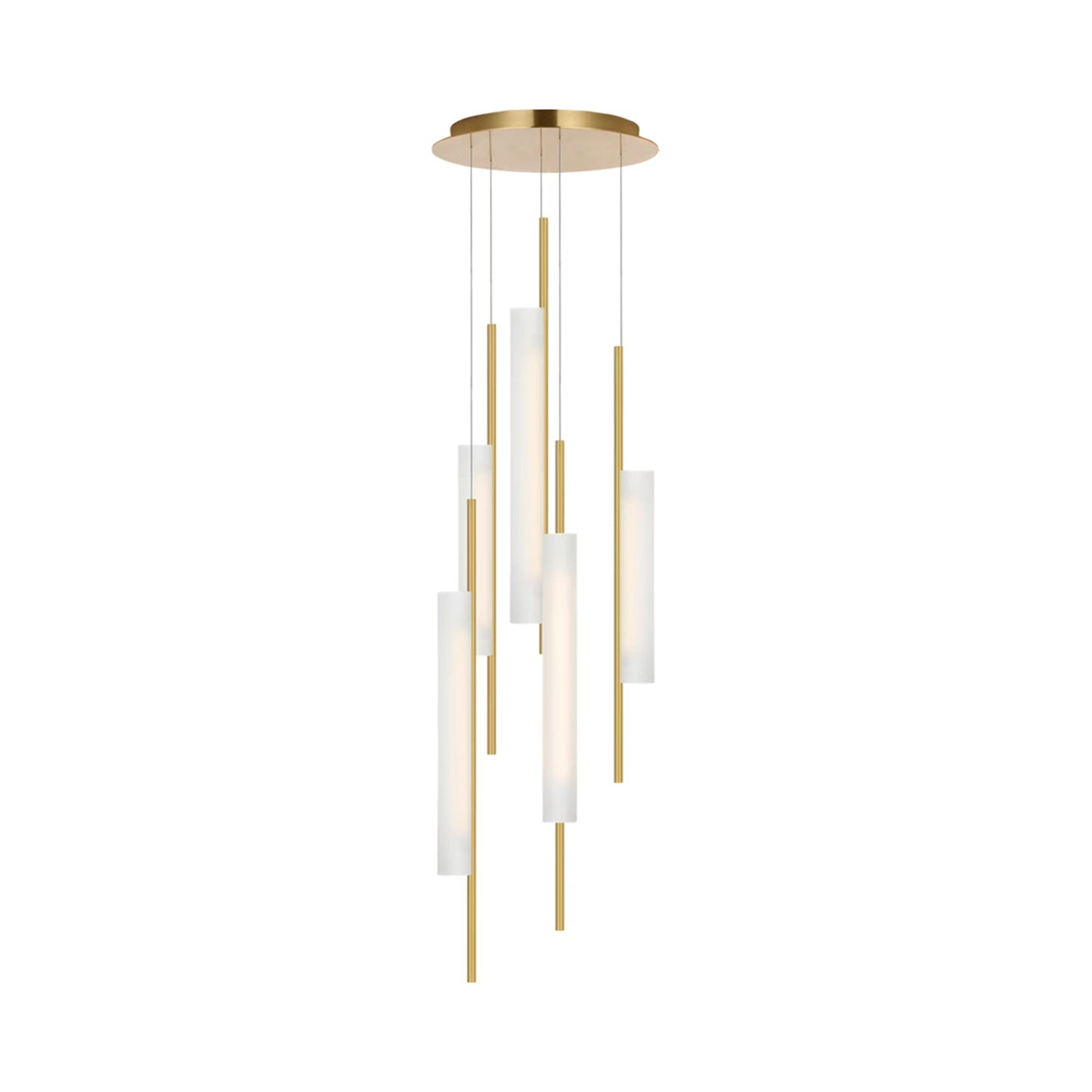 Windchime LED Chandelier in Soft Brass (5-Light).