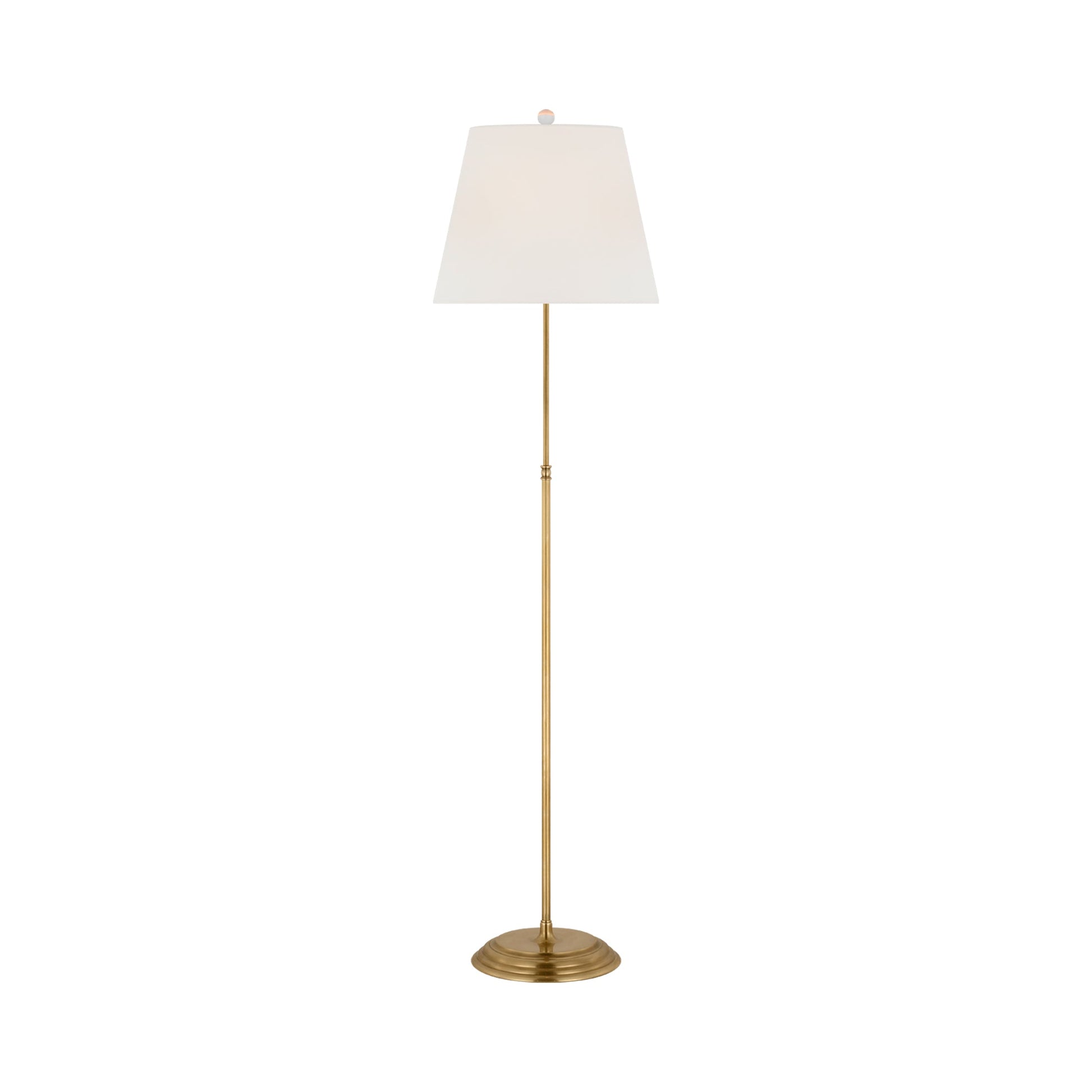 Wyatt Floor Lamp in Hand Rubbed Antique Brass.