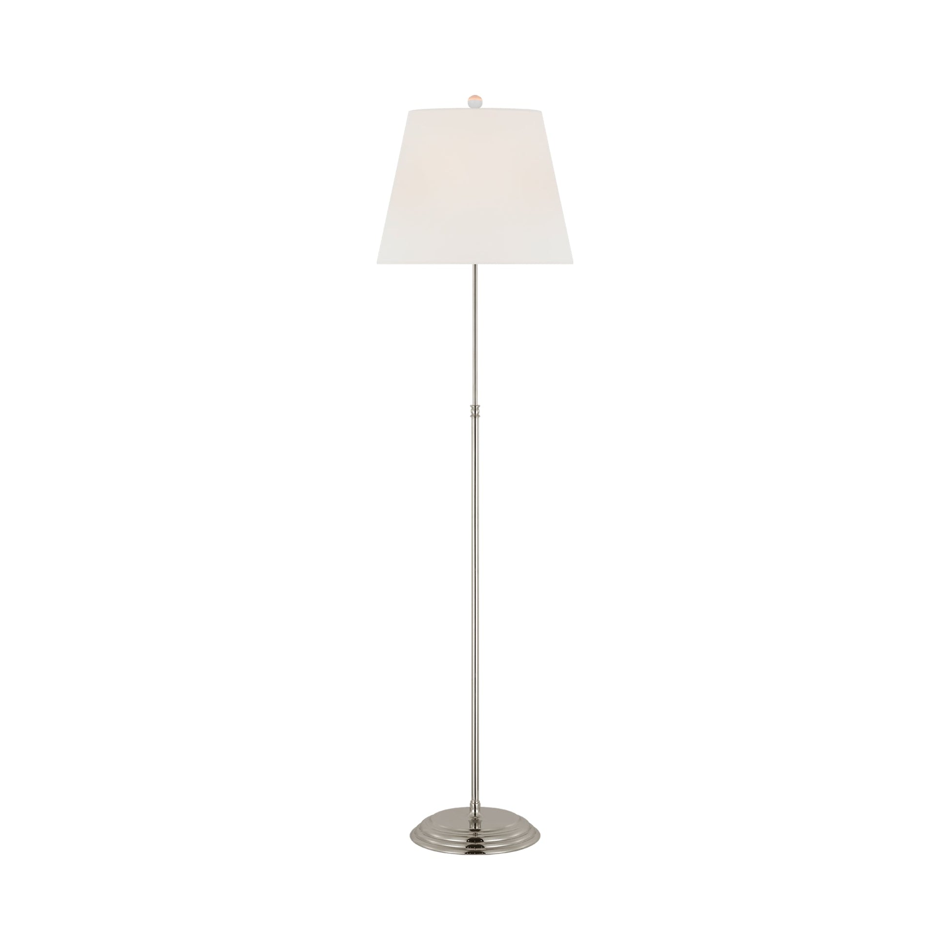 Wyatt Floor Lamp in Polished Nickel.