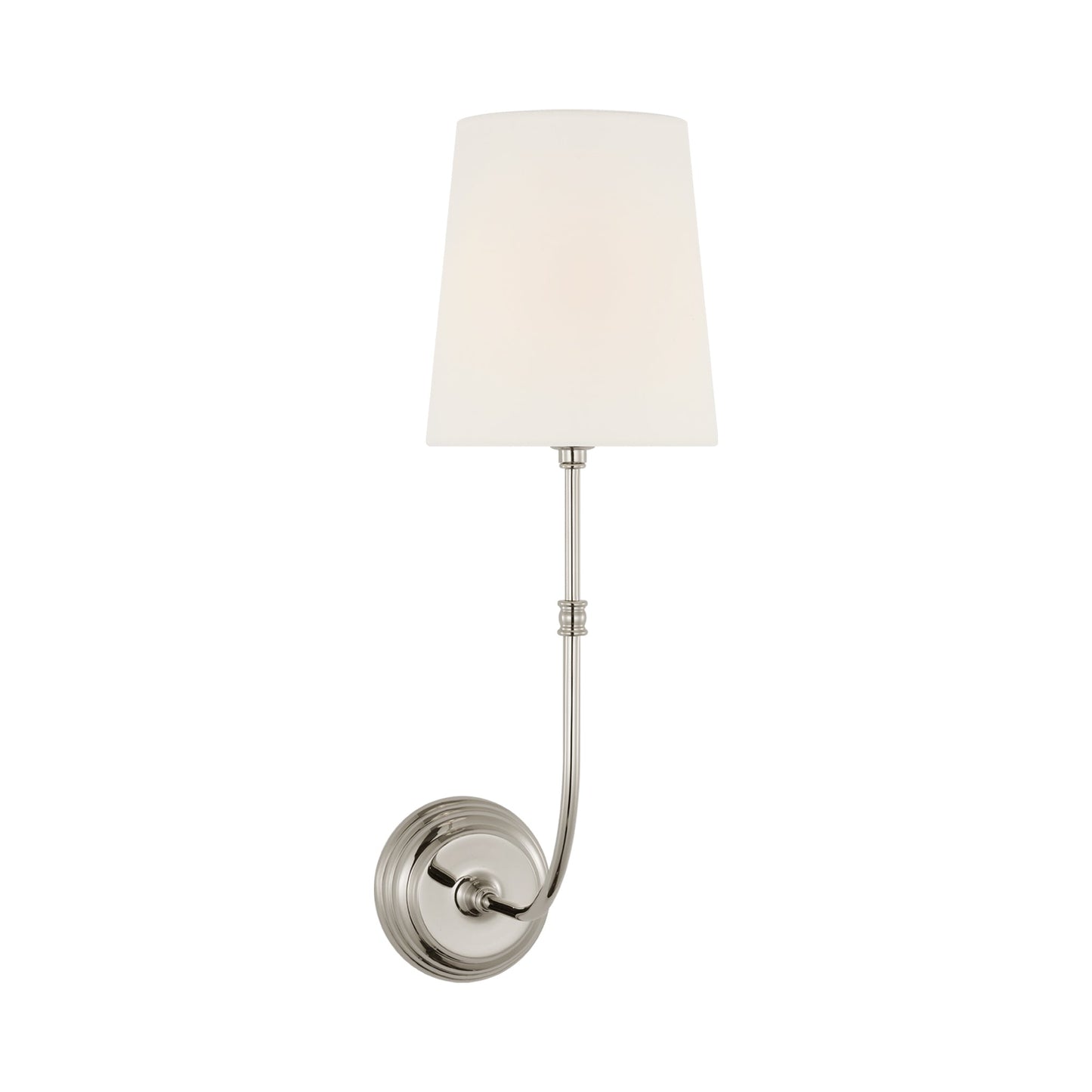 Wyatt Wall Light in Polished Nickel.