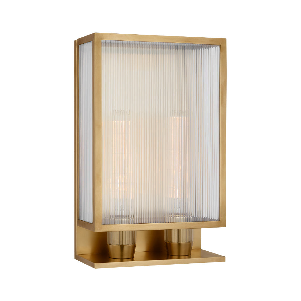 York Outdoor Wall Light in Soft Brass (2-Light/Small).