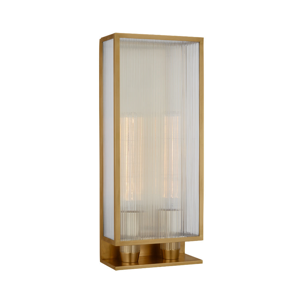 York Outdoor Wall Light in Soft Brass (2-Light/Large).