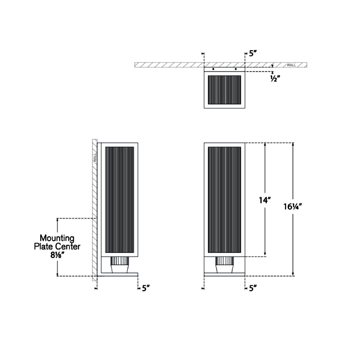 York Outdoor Wall Light - line drawing.