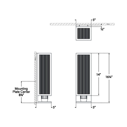 York Outdoor Wall Light - line drawing.