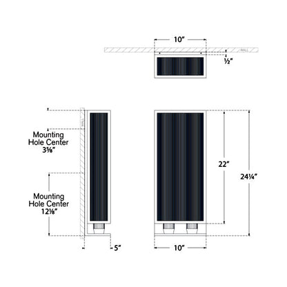 York Outdoor Wall Light - line drawing.