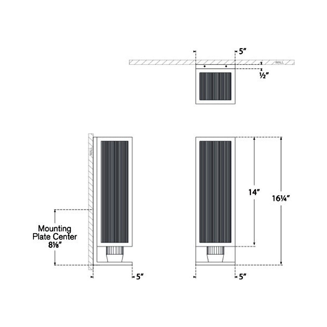 York Wall Light - line drawing.