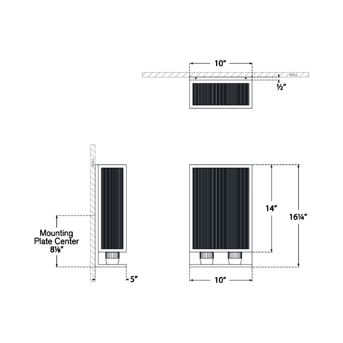 York Wall Light - line drawing.