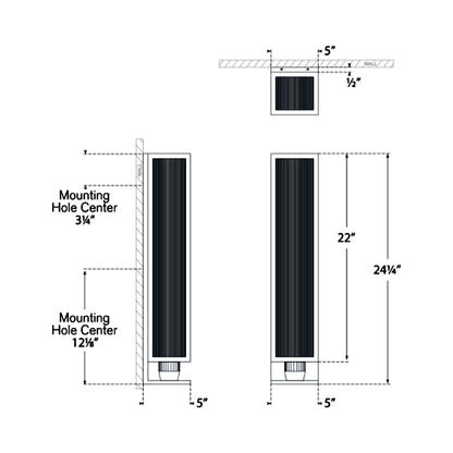 York Wall Light - line drawing.