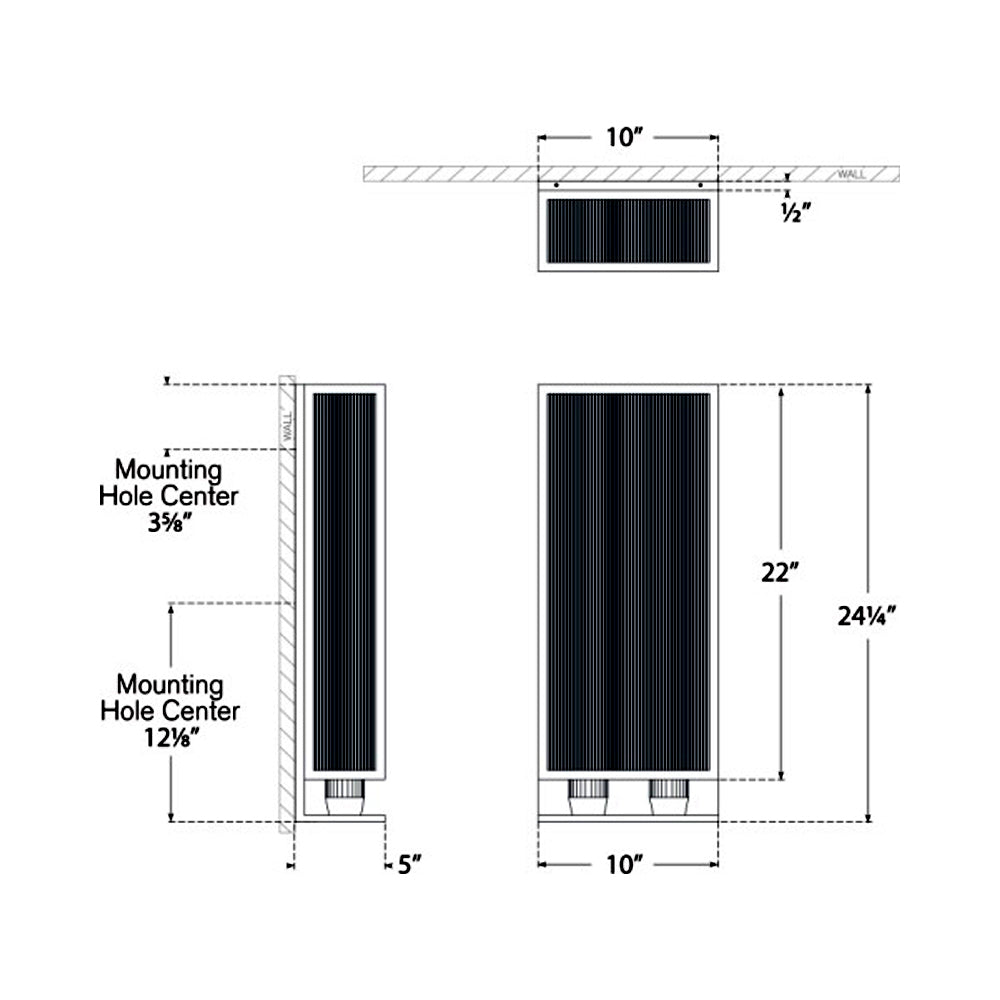 York Wall Light - line drawing.