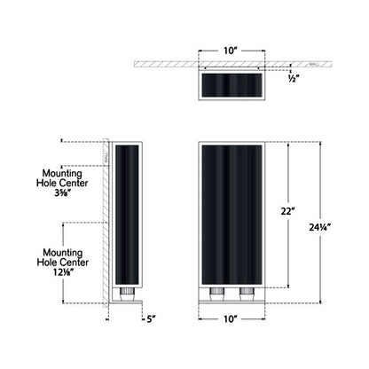 York Wall Light - line drawing.