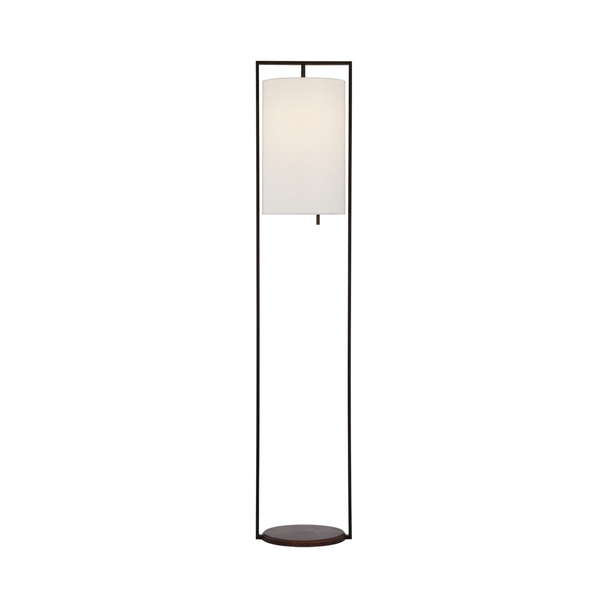 Zenz Floor Lamp in Warm Iron/Dark Walnut.