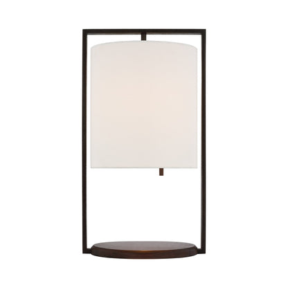 Zenz Table Lamp in Warm Iron/Dark Walnut.