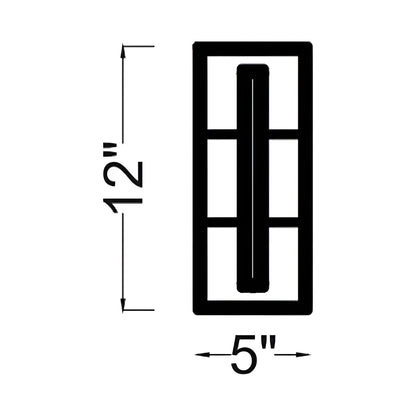 Abner Outdoor LED Wall Light - line drawing.