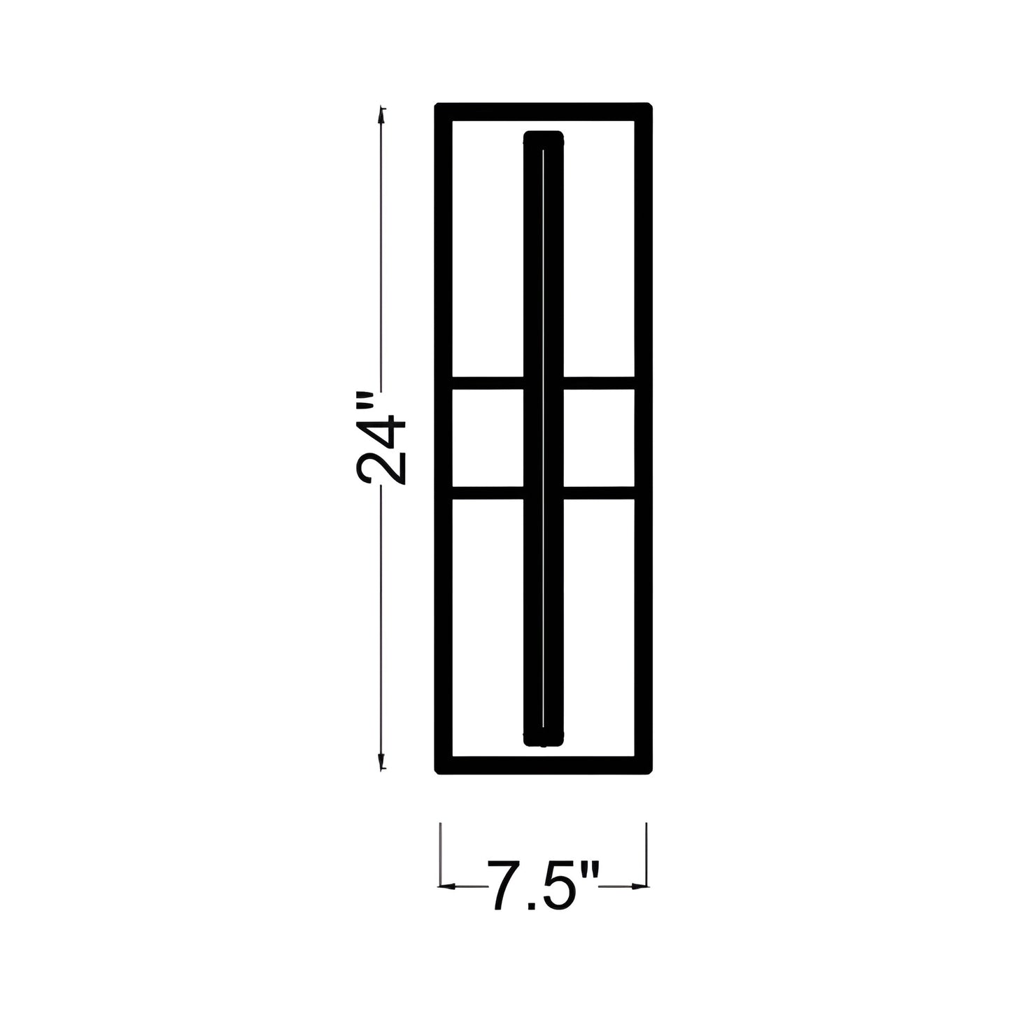 Abner Outdoor LED Wall Light - line drawing.