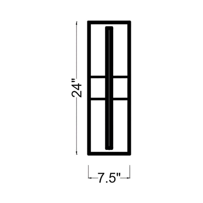 Abner Outdoor LED Wall Light - line drawing.
