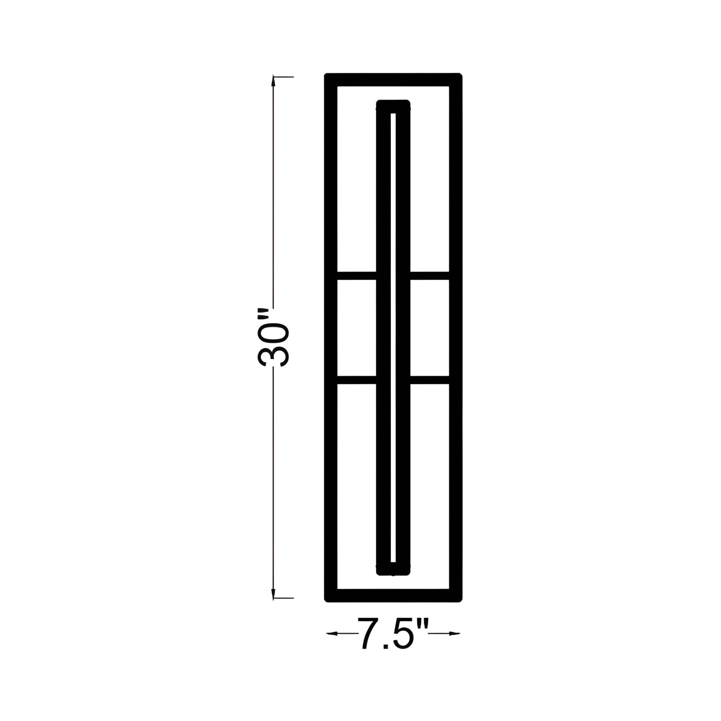 Abner Outdoor LED Wall Light - line drawing.