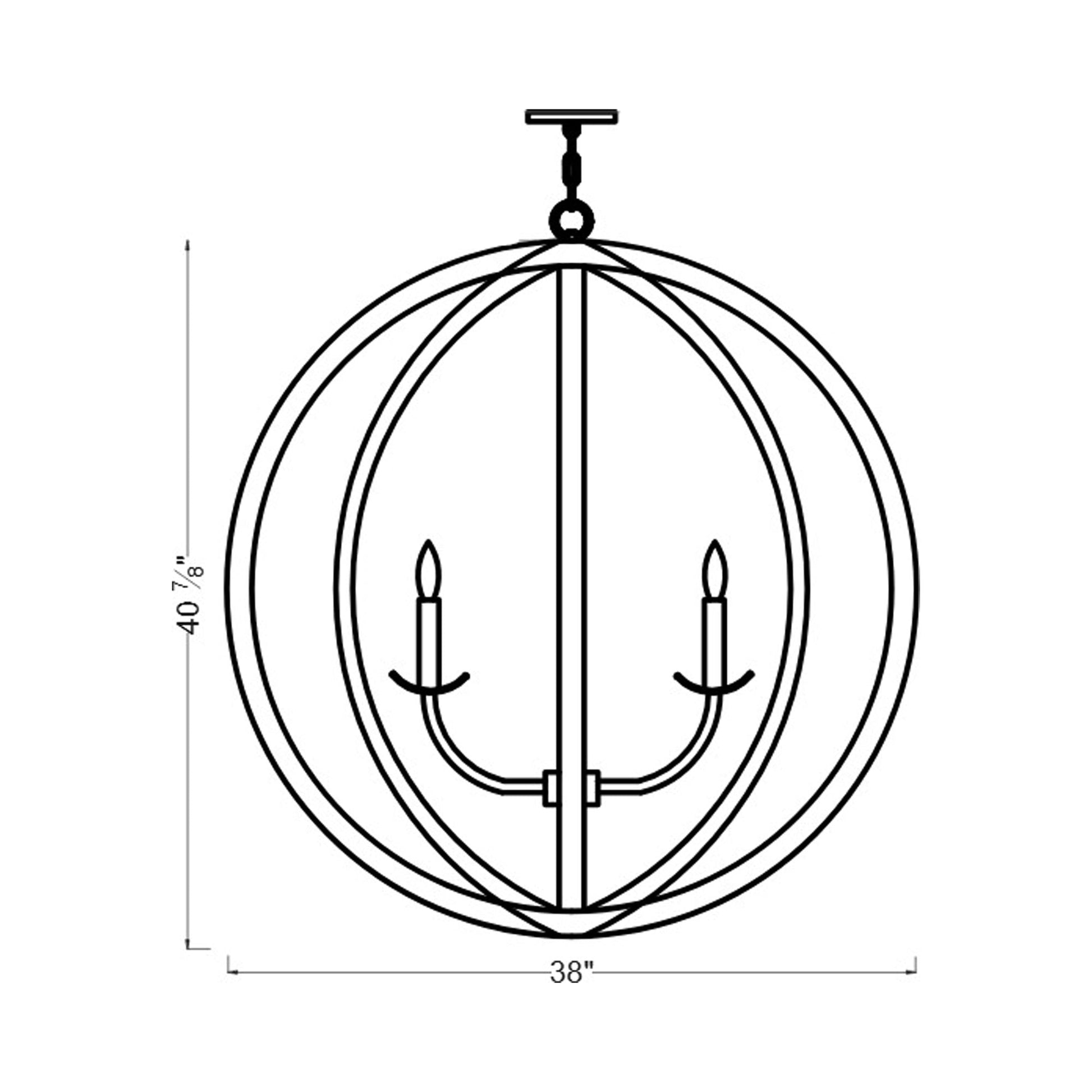 Allier Chandelier - line drawing.