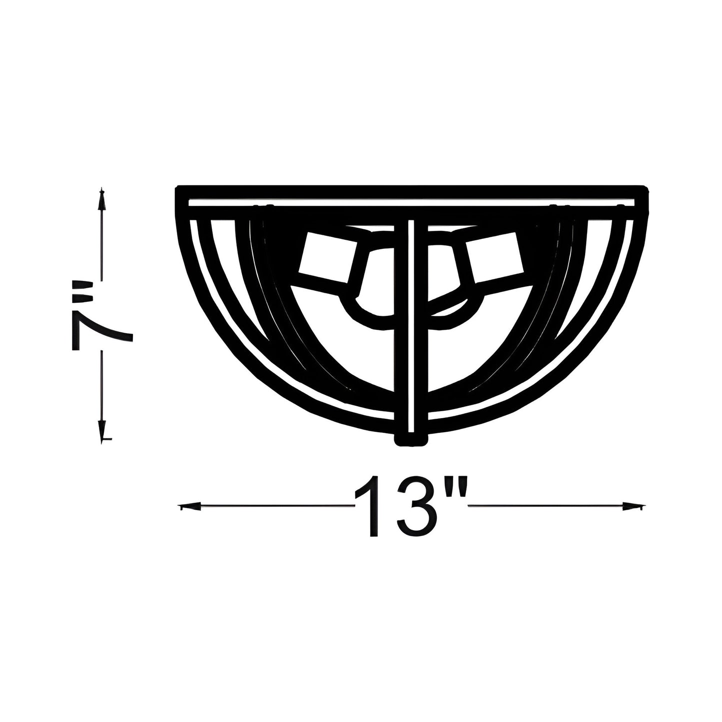 Allier Flush Mount Ceiling Light - line drawing.