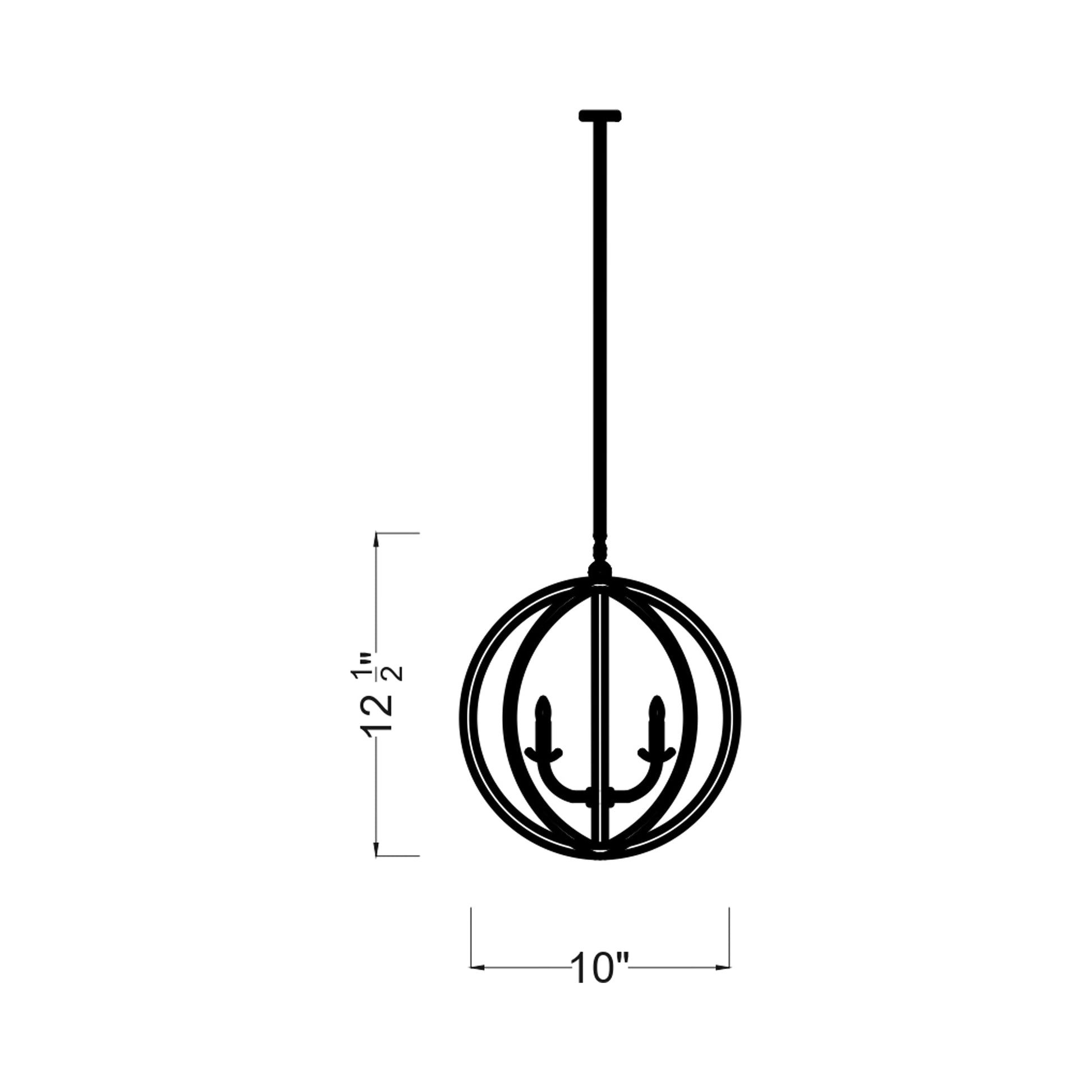 Allier Pendant Light - line drawing.