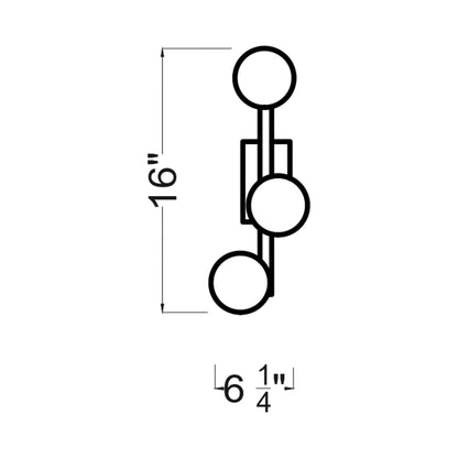 Altair Bath Vanity Light - line drawing.