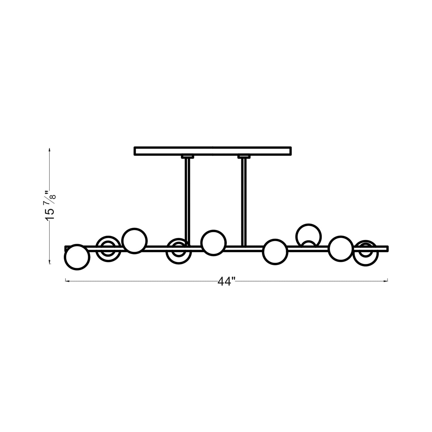 Altair Chandelier - line drawing.